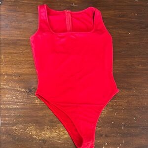 Red Bodysuit with Classic Silhouette